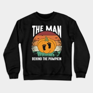 the man behind the pumpkin halloween Crewneck Sweatshirt